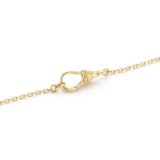 Marsha Chain, Gold, Baby Blue 17.5 inches