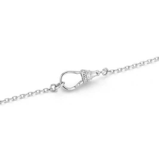 Marsha Chain, White Gold, Baby Blue – 16 Inches
