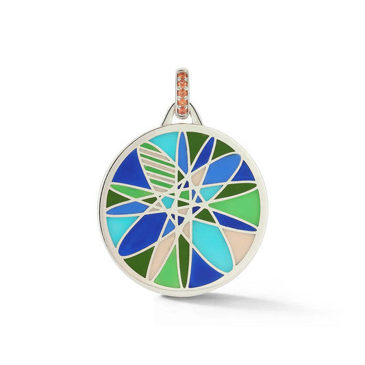 MANDALA PENDANT 18k WHITE GOLD