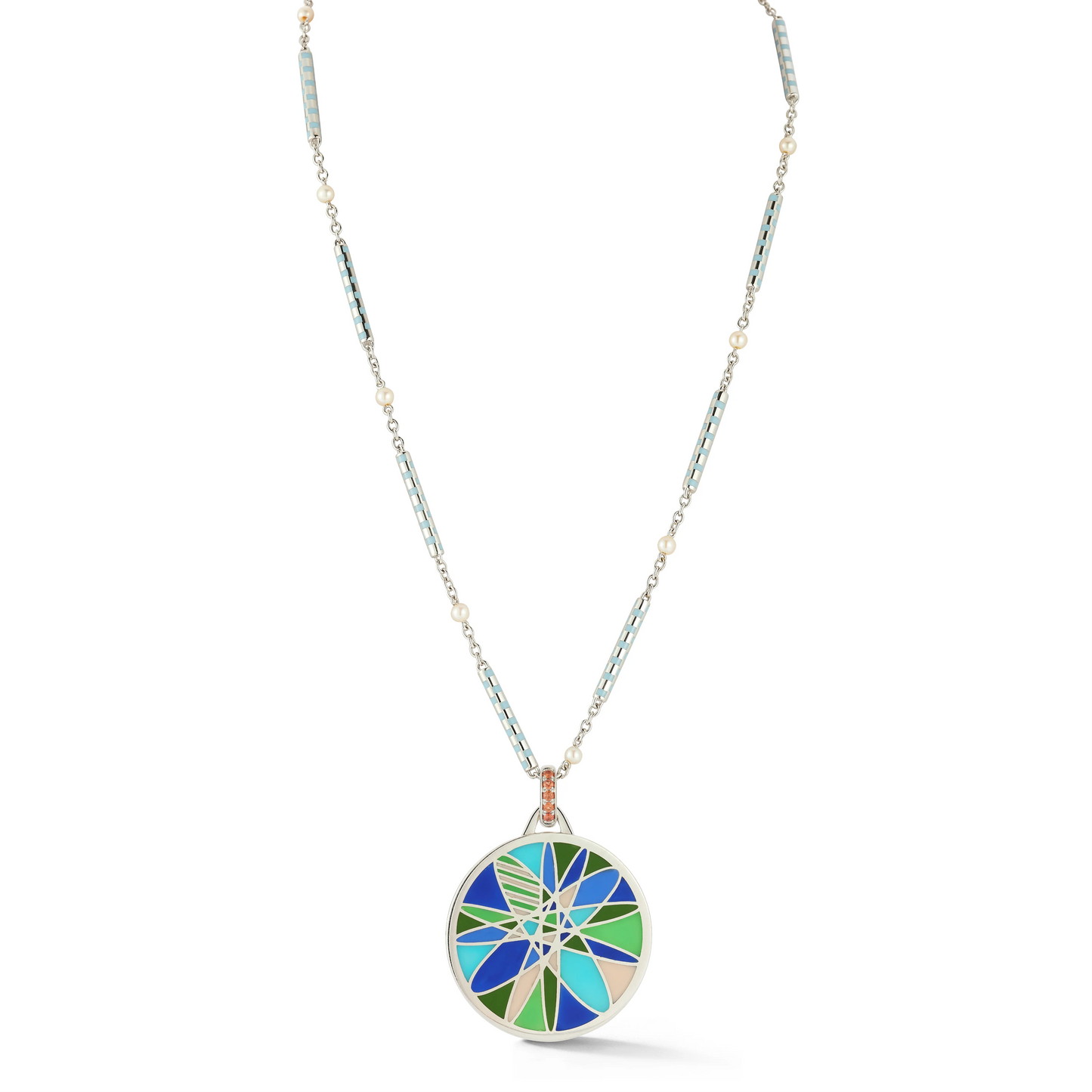 MANDALA PENDANT 18k WHITE GOLD