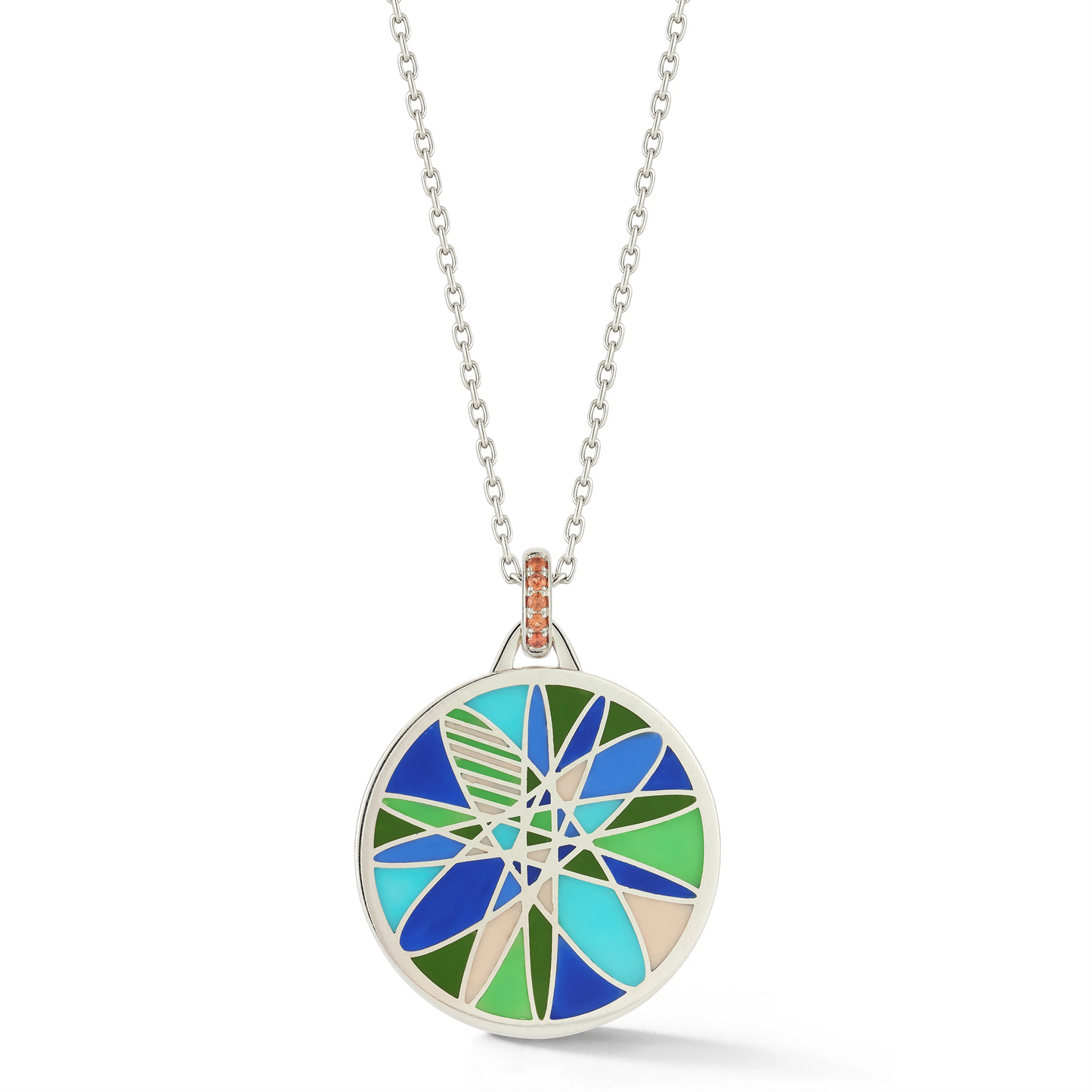 MANDALA PENDANT 18k WHITE GOLD