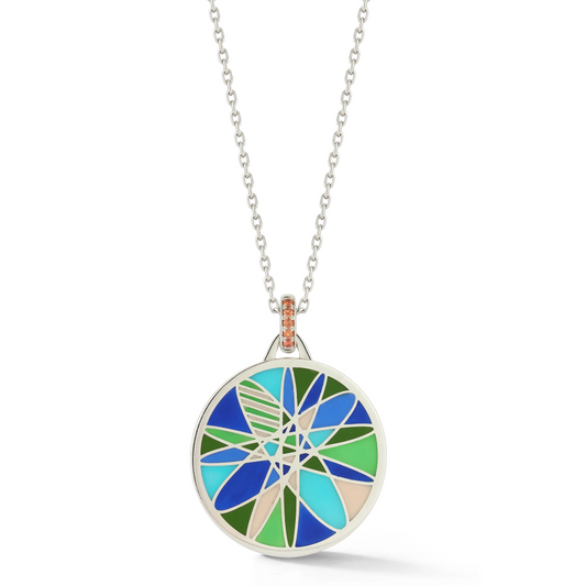 MANDALA PENDANT 18k WHITE GOLD