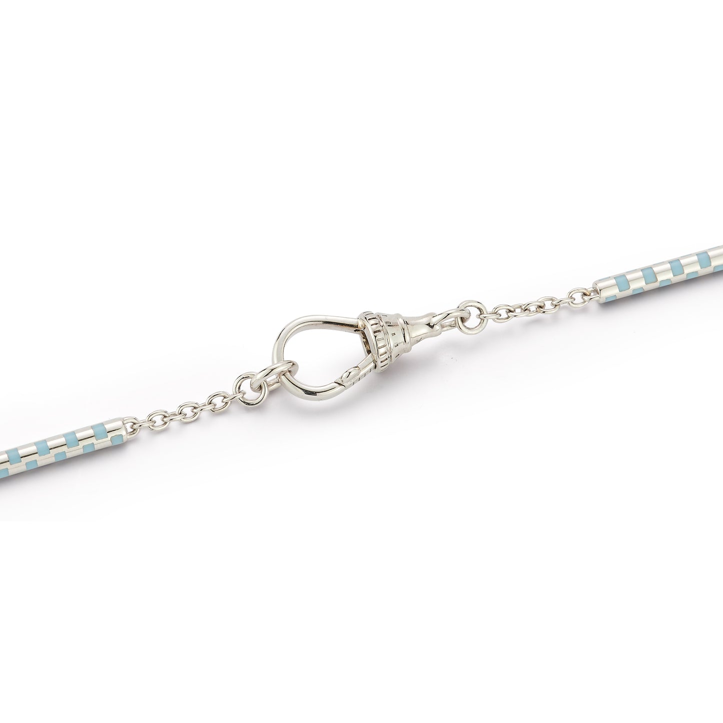 Marsha Chain, White Gold, Baby Blue – 16 Inches