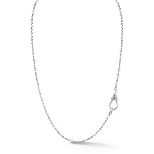Marsha Chain, White Gold, Baby Blue – 24 Inches