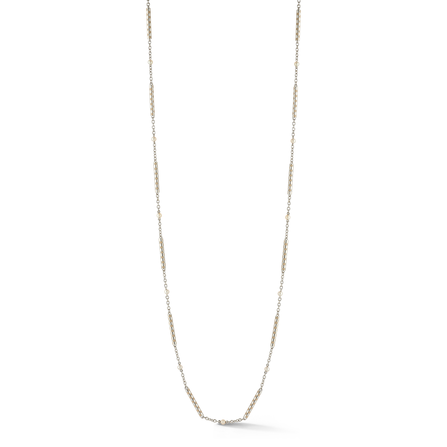 Marsha Chain, White Gold, Cream – 16 Inches
